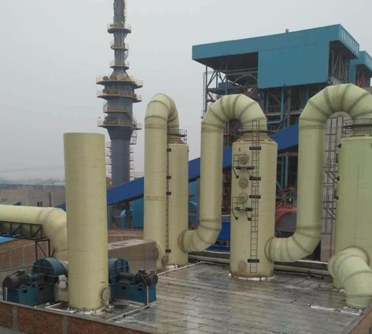 玻璃鋼脫硫塔處理工廠廢氣流程